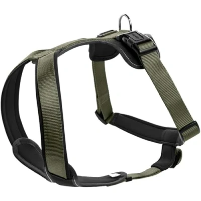 Imagen de Arnés Hunter para perros, de nailon/neopreno, verde, 38 48