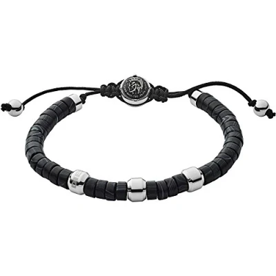 Imagen de Diesel Pulsera Para Hombre, 16.5Cm 25Cm Semipreciosa Negra, DX1121040