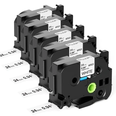 Imagen de Fimax Compatible Etiqueta Cinta 24mm Reemplazar para Brother Tze 251 TZe251 TZ251 Estándar Laminado Tz Label Tape P touch PTP700 PTP750W PT P900W Makers