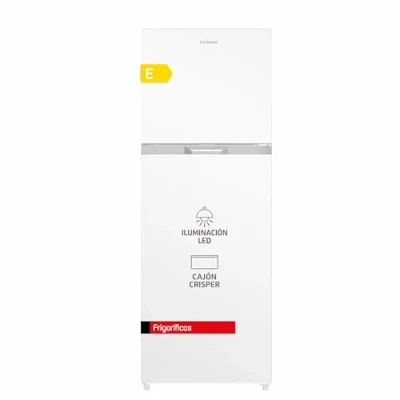 Imagen de Corberó Frigorífico 2 Puertas Capacidad 334L No Frost Luz LED Crisper y Fresh Box Balcones Ajustables Estantes de Cristal Huevera 41 Db Eficiencia Energética E, Blanco