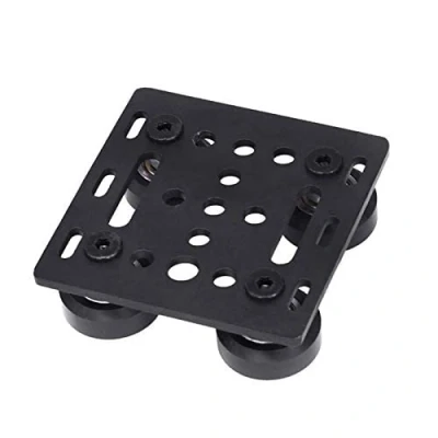 Imagen de rueda en V grande TUZUK con placa para piezas de impresora 3D perfil aluminio 2020 negra CNC Kossel