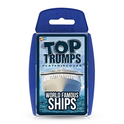 Imagen de Top Trumps Juego de Cartas clásico World Famous Ships, aprende Datos sobre petroleros, Yates y cruceros, Incluyendo Allure of The Seas, Titanic Brittania, Regalos Juguetes para niños niñas a
