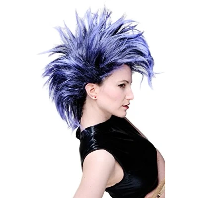 Imagen de WIG ME UP PW0078 1 P103PC10 Peluca Carnaval Punky en Negro Azul bisoñe Vampiro glamoroso
