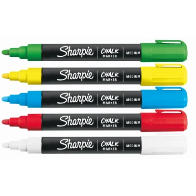 Imagen de Rotuladores de tiza Sharpie Wet Erase Chalk Pens Assorted Colours 5pc