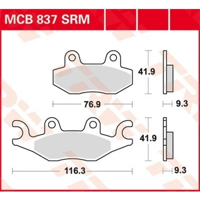 Imagen de TRW Sinter Maxi Scooter MCB837SRM Juego de pastillas freno
