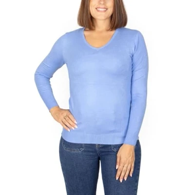 Imagen de Jersey de Punto Fino para Mujer, Sueter Manga Larga Invierno, Otoño, Cuello Redondo. Talla XL