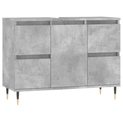 Imagen de vidaXL Mueble de baño Madera ingeniería Gris hormigón 80x33x60 cm