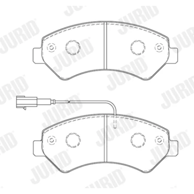 Imagen de JURID 573849J Juego de pastillas freno con contacto avisador desgaste tornillos pinza freno, clip émbolo sin accesorios