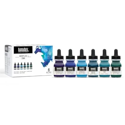 Imagen de LIQUITEX acrílica, Set Colores Agua, 6 tintas
