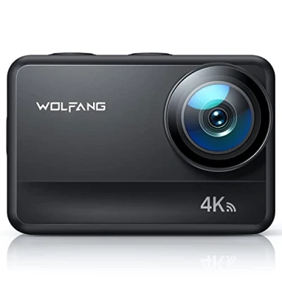 Imagen de WOLFANG Cámara Deportiva GA400 4k 60FPS 24MP, 8M Barebones con Pantalla Táctil Resistente al Agua 40m Subacuática WiFi PCcam Videocámara EIS Shakeproof de Casco