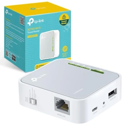 Imagen de TP Link AC750 Dual Band Wi Fi Travel Router (Support Mode/Hotspot Mode/Range Extender Mode/Client Mode/Access Point Mode, 1 USB 2.0 Port/1 Micro Port, WPS Button, UK Plug (TL WR902AC))