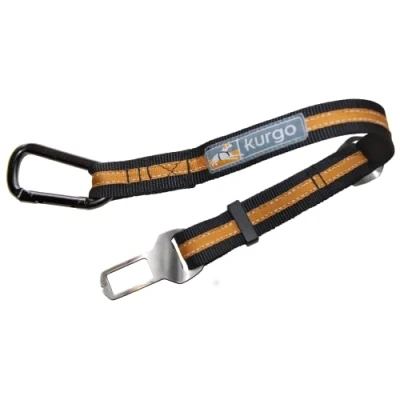 Imagen de Kurgo Cinturón de Seguridad para Perros, Ajustable con Hebilla Coche, Correa Perro estilo Clip Naranja