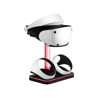 Imagen de Base de Carga magnética con luz RGB para PS5 VR2 Gafas Auriculares Soporte Cargador (Black)
