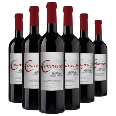 Imagen de Cañaveras 1889 Vino Tinto Tempranillo de la Tierra Castilla 6 botellas x 750 ml