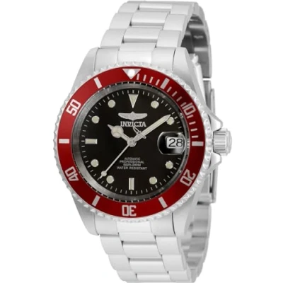 Imagen de Invicta Pro Diver reloj automático para hombre de acero inxidable, Plata / Rojo, 40 mm