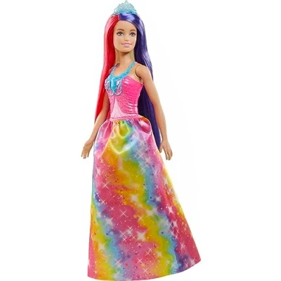 Imagen de Barbie Dreamtopia Muñeca Real con Pelo de Colores, Falda Moda fantasía, Accesorios y Peine Juguete (Mattel GTF38)