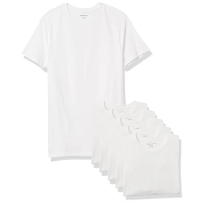 Imagen de Amazon Essentials Camiseta Interior con Cuello Redondo Hombre, Pack de 6, Blanco, XS