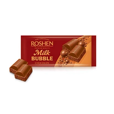 Imagen de CHOCOLATE CON LECHE AIREADO ROSHEN 80 GRS EMPAQUE 20 UNIDADES DE GRAMOS CADA UNA