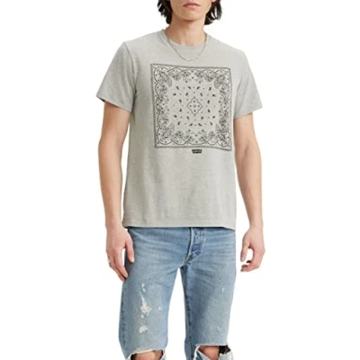 Imagen de Levi&#039;s Graphic Crewneck Tee Camiseta, Bandana Bw Mhg, XL para Hombre