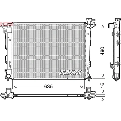 Imagen de DENSO DRM41006 Radiador, refrigeración del motor 635 496 16