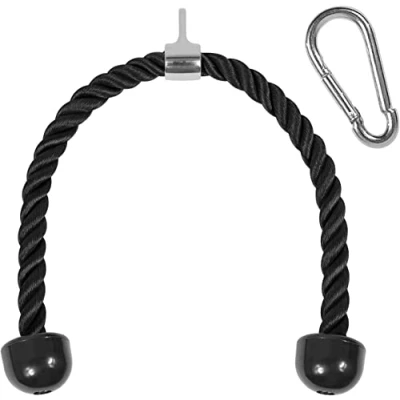 Imagen de Yes4All Z6BK cuerda de tríceps, fijación a presión para máquina ejercicio, longitud 36 pulgadas (negro)