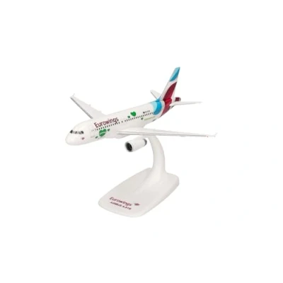 Imagen de herpa Snap Fit avión Eurowings Airbus A319 Steiermark, Miniatura a Escala 1:200, Pieza de colección, Soporte, plástico. Modelo vehículo, (614375)