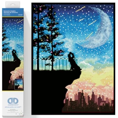 Imagen de Diamond DOTZ Painting de Alturas Románticas. Cuadro Diamantes 5D Paisaje. Kit Completo Pintura con Nivel Intermedio 40 x 30 Cms
