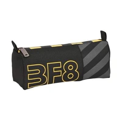 Imagen de Blackfit8 ZONE Portatodo, Tejido Reciclable, Estuche Infantil, Niño, Ideal para Niños en Edad Escolar, Cómodo y Versátil, Calidad Resistencia, 21x7x8 cm, Color Negro