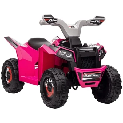 Imagen de HOMCOM Quad Eléctrico para Niños de 18 36 Meses Vehículo a Batería 6V con Avance y Retroceso Velocidad 2,5 km/h 70x41,5x48,5 cm Rosa