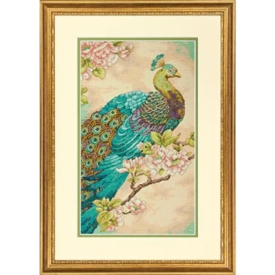 Imagen de Dimensions Indian Peacock Counted Cross Stitch Kit 9&quot;X15&quot;