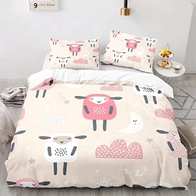 Imagen de Poliéster Fundas Nórdicas Cama 150 Viene con 2 De Almohada 40X75Cm. Ropa Animales Nórdicos Antiarrugas Sin Hierro 220X240Cm