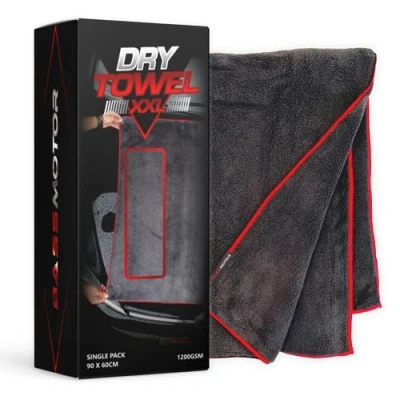 Imagen de BassMotor Toalla de Secado Premium para Coche y Moto 1200 GSM 90x60cm Limpieza Ultra Absorbente Bayeta Microfibra sin Pelusas Dry Towel XXL