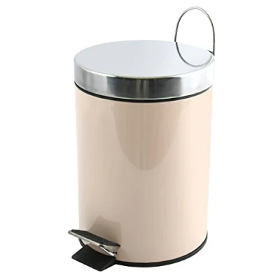 Imagen de MSV Cubo de Pedal, Metal, Beige, 3 L