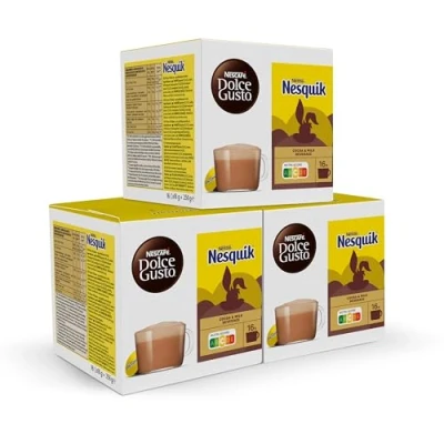 Imagen de NESCAFÉ Dolce Gusto NESQUIK, 48 cápsulas, Bebida de cacao (3 pack x 16)