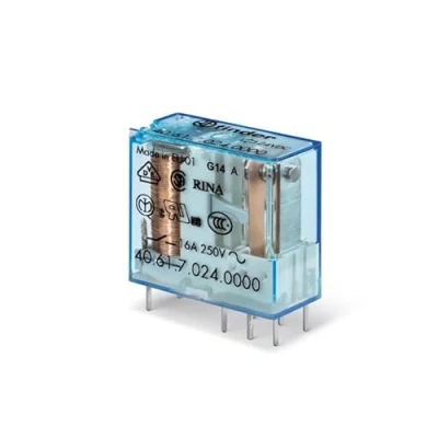 Imagen de RELE SERIE 40 STANDARD 12Vcc 1 CIRCUITOSCONMUTADOS 8 PINES 16A MINI CIRCUITO IMPRESO 29x25x12.4mm FINDER 40.61.9.012.0000