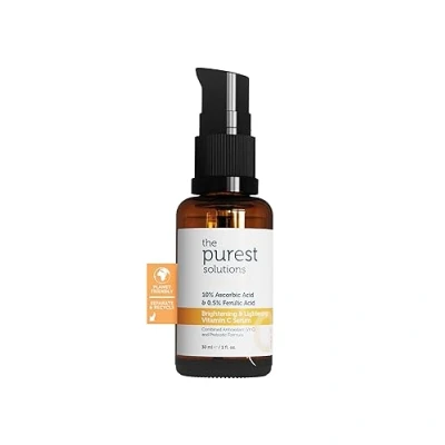 Imagen de Suero iluminador y aclarador con vitamina C The Purest Solutions (10% de ácido ascórbico 0,5% ferúlico) Revitaliza renueva la piel apagada cuidado antienvejecimiento antie