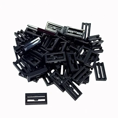 Imagen de LEGO Bricks Plancha reja (50 Unidades, 1 x 2 pivotes), Color Negro