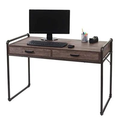 Imagen de Mendler HWC F58 Mesa de oficina, diseño industrial, estructura 3D, 75 x 120 60 cm, color marrón