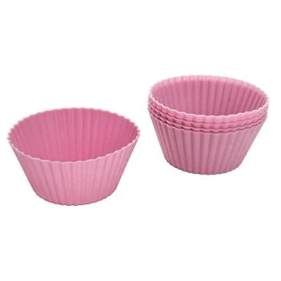 Imagen de Zenker cápsulas, 6 Unidades, Molde para Magdalenas Horno, Silicona, Rosa y Crema, 7cm