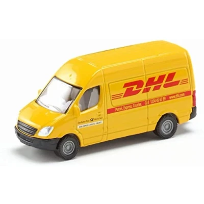 Imagen de siku 1085, Furgoneta de servicio paquetería, Metal/Plástico, Amarillo, Diseño DHL, Versátil