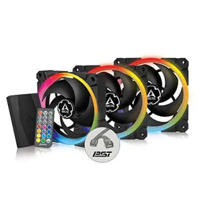 Imagen de ARCTIC BioniX P120 A RGB Ventilador PC 120mm, Fan PWM, Optimizado para la Presión Estática, Enfriador, Rodamiento Dinámico Fluido, 4002300 RPM Negro