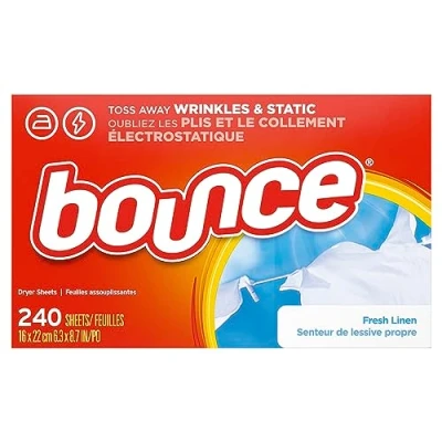 Imagen de Bounce Hojas de suavizante con aroma lino fresco para secadora, 240 unidades