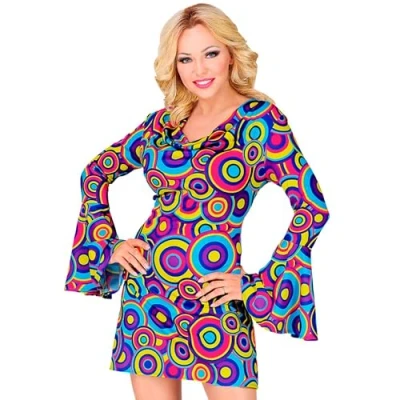 Imagen de W WIDMANN MILANO Party Fashion Disfraz Groovy Girl, vestido, años 70, Disco Fever, fiesta temática, carnaval