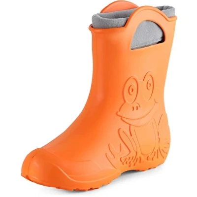 Imagen de Ladeheid Botas de Goma en EVA para Mujer Resistentes al Agua Forradas Impermeables Zapatos Lluvia Mujeres LA CA 12 (Naranja (151c), 40/41 EU)