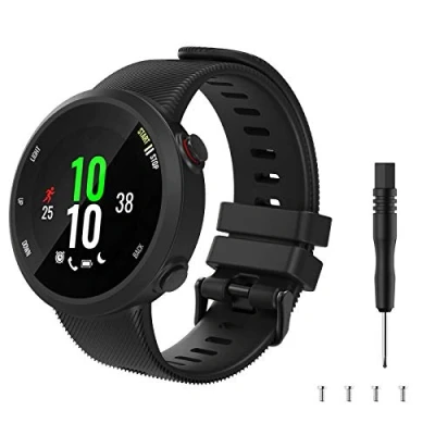 Imagen de TiMOVO Compatible con Garmin Forerunner 45 Reloj Correa, Banda de Deportivo, Respirable y Reemplazable, Pulsera Silicona para 45, Negro