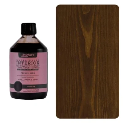 Imagen de Littlefair&#039;s Tinte para Madera 500ml Acabado Premium, Fácil de Usar y Limpiar Basado en Agua, Seguro Ecológico Disponible Muchos Colores Color: Roble Francés