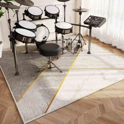 Imagen de Alfombra Bateria, Tambor Alfombrillas Antideslizantes, Alfombras Acusticas, para baterías Percusion Bateria Acustica Electronico, 180 x 140 cm