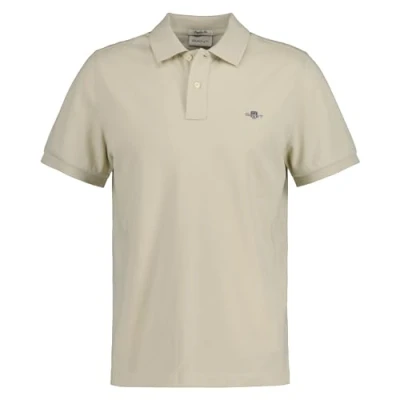 Imagen de GANT Polo Reg Shield SS Pique, Silky Beige, M para Hombre