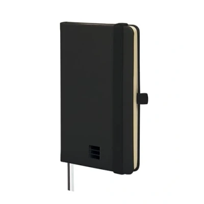 Imagen de Finocam Cuaderno Nexo Tapa Dura Liso Negro Pequeño de Hojas Microperforadas Bolsillo y Portabolígrafo 72 Hojas,Ideal para Escribir Dibujar