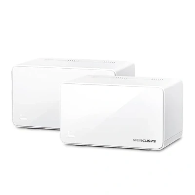 Imagen de MERCUSYS HALO H90X(2 Pack) AX6000 Sistema Wi Fi 6 Mesh para Todo el hogar, 1 Puerto de 2.5 Gbps,2 Puertos gigabit, Cobertura hasta 550 m², Conecte 150 Dispositivos
